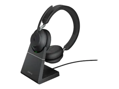 Jabra Evolve2 65 MS Stereo - Headset - On-Ear - Bluetooth - kabellos - USB-A - Geräuschisolierung - Schwarz - mit Ladestation - Zertifiziert für Microsoft Teams Jabra Evolve2 65 MS Stereo - Headset - On-Ear - Bluetooth - kabellos - USB-A - Geräuschisolierung - Schwarz - mit Ladestation - Zertifiziert für Microsoft Teams