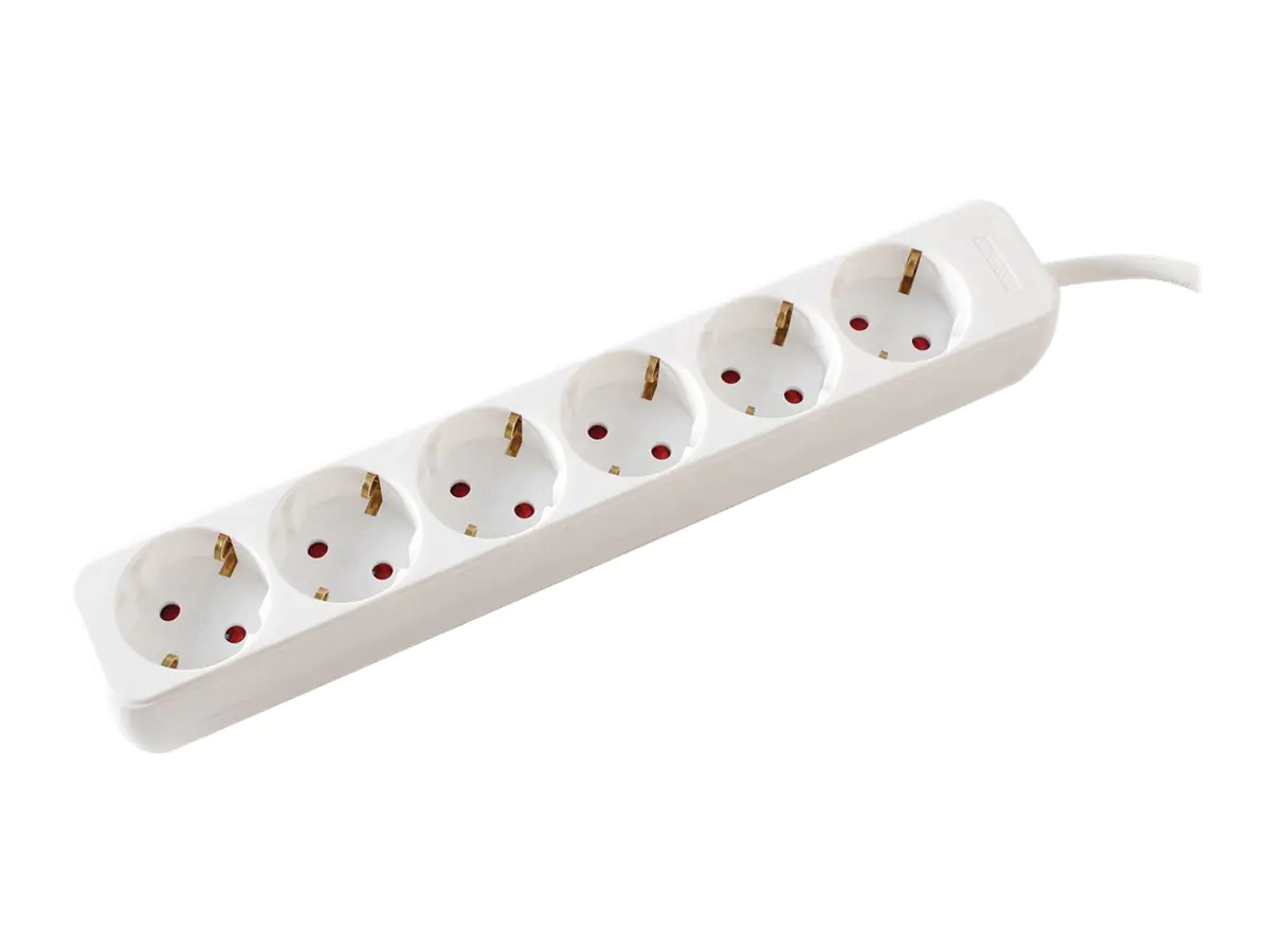 VALUE Steckdosenleiste - Wechselstrom 250 V - 3600 Watt - Eingabe, Eingang CEE 7/4 - Ausgangsanschlüsse: 6 (6 x CEE 7/4) 19.99.1080