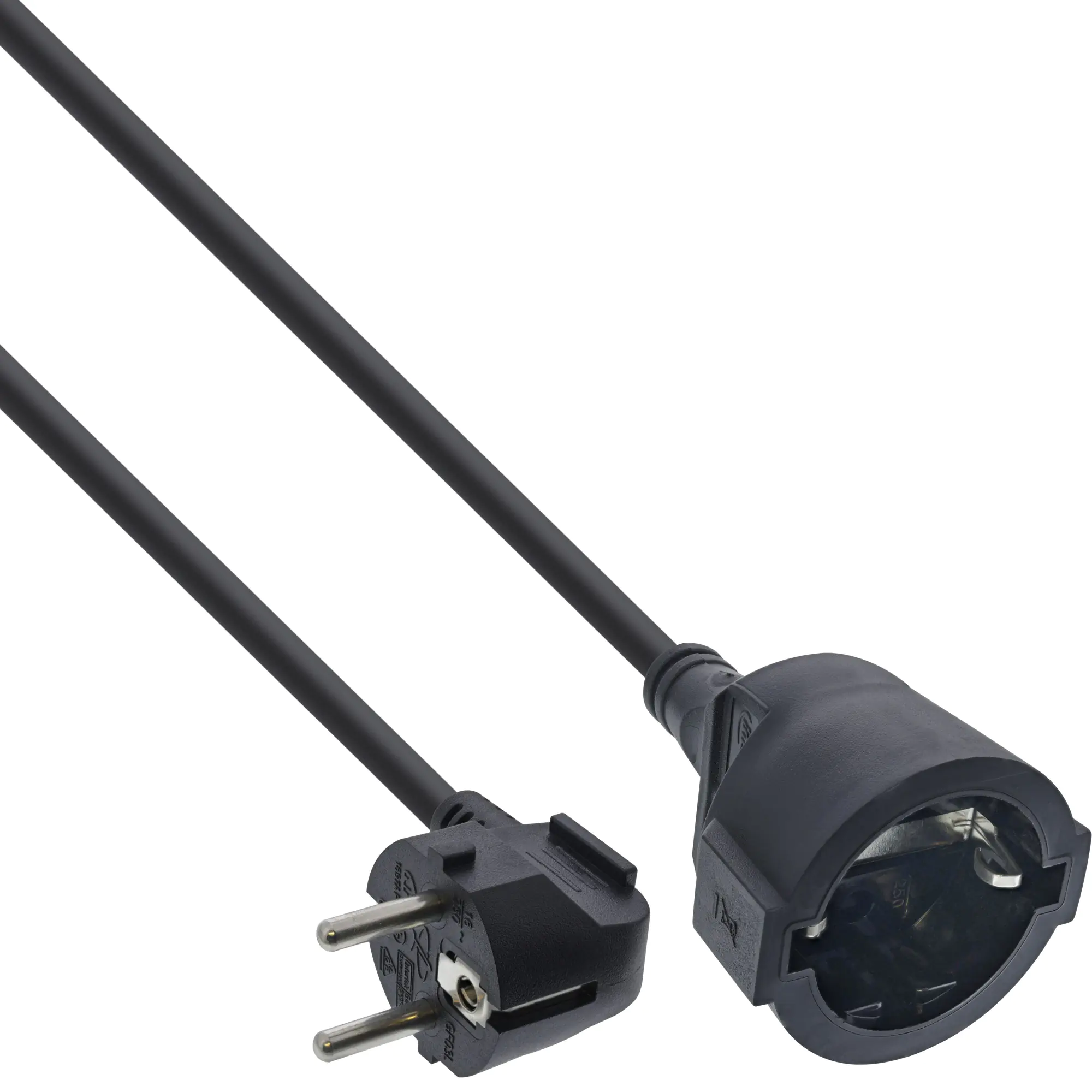 InLine - Spannungsversorgungs-Verlängerungskabel - Typ F (M) gewinkelt zu Typ F (W) - Wechselstrom 230 V - 15 m - Schwarz InLine - Spannungsversorgungs-Verlängerungskabel - Typ F (M) gewinkelt zu Typ F (W) - Wechselstrom 230 V - 15 m - Schwarz