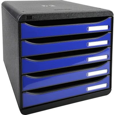 Exacompta Schubladenbox BIG-BOX plus 5 Schubladen DIN A4, Überbreite Polystyrol Gehäusefarbe: schwarz Farbe der Schublade: himbeerfarben glossy Exacompta Schubladenbox BIG-BOX plus 5 Schubladen DIN A4, Überbreite Polystyrol Gehäusefarbe: schwarz Farbe der Schublade: himbeerfarben glossy