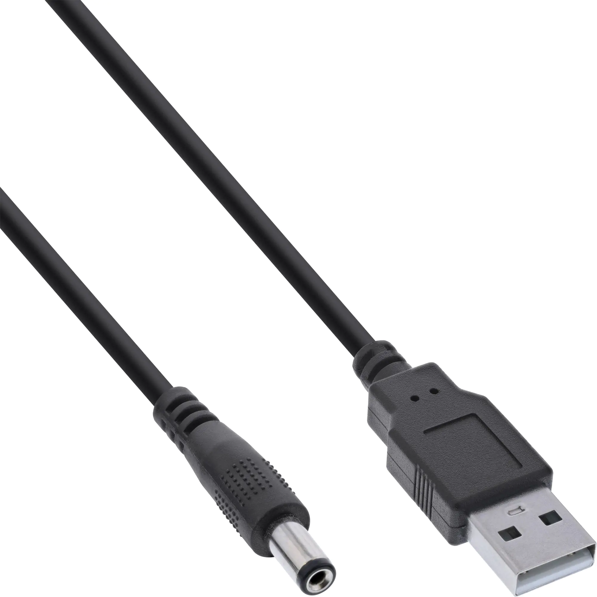 InLine USB DC Stromadapterkabel A Stecker zu 5.5x2.10mm Hohlstecker schwarz