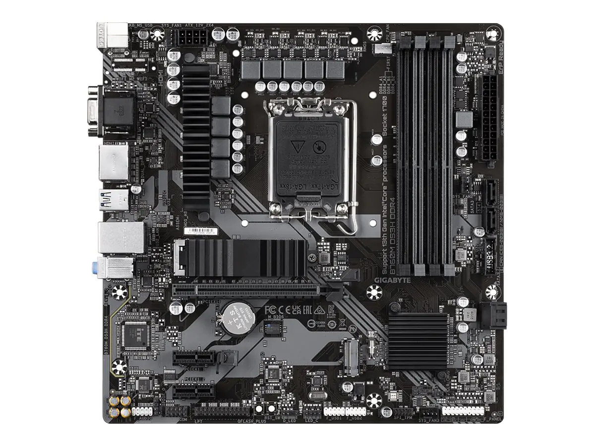 Gigabyte B760M DS3H DDR4 - 1.0 - Motherboard - micro ATX - LGA1700 Sockel - B760 Chipsatz - USB 3.2 Gen 2, USB 3.2 Gen 1, USB-C 3.2 Gen2 - 2.5 Gigabit LAN - Onboard-Grafik (CPU erforderlich)