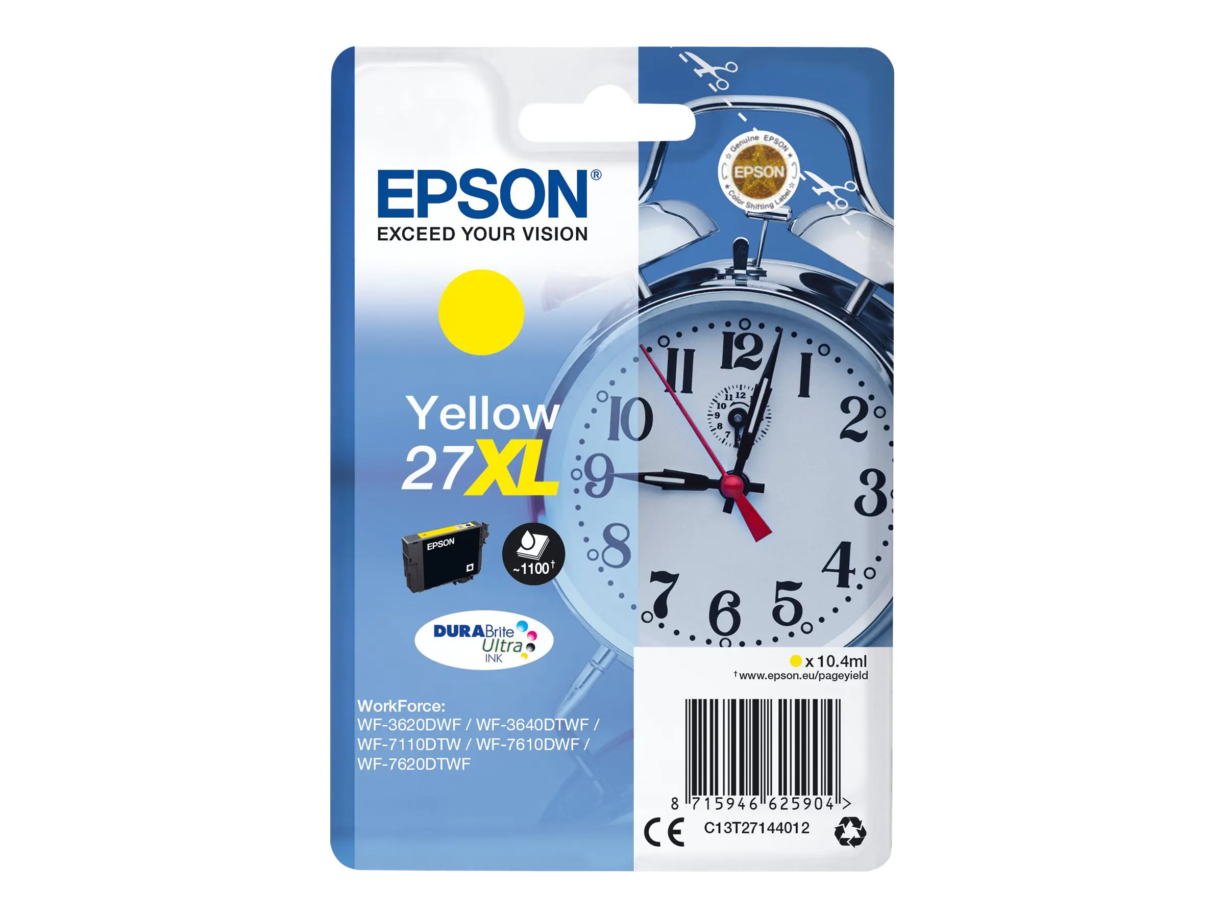 Epson 27XL - 10.4 ml - XL - Gelb - original C13T27144012
