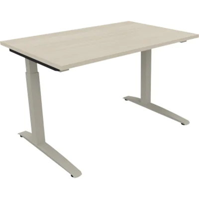 Schreibtisch Kufe Einzels. Quadrat B1200xT800xH650-850 si/Akazie hell Schreibtisch Kufe Einzels. Quadrat B1200xT800xH650-850 si/Akazie hell