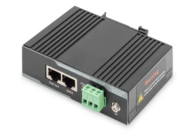 DIGITUS Industrieller Gigabit Ethernet PoE+ Injektor, 802.3 af/at, 60 W DN-651112