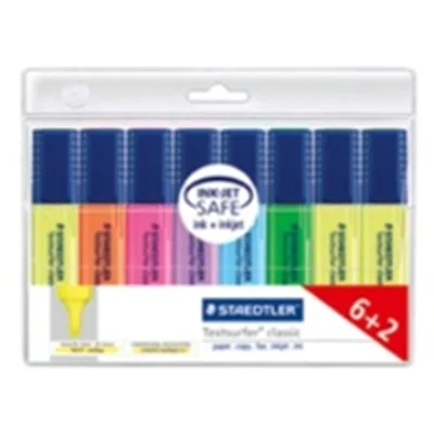 STAEDLER Textmarker classic 364 A WP8 1-5mm sort. 8 St./Pack.
