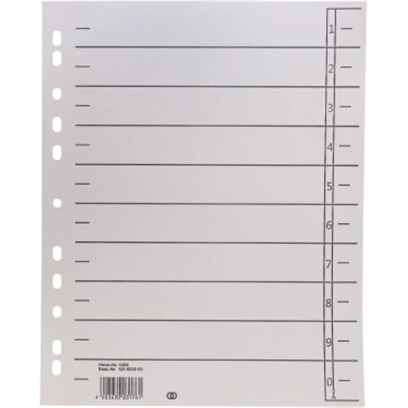 Soennecken Trennblatt oeco DIN A4 Recyclingkarton grau schwarz 100 St./Pack.