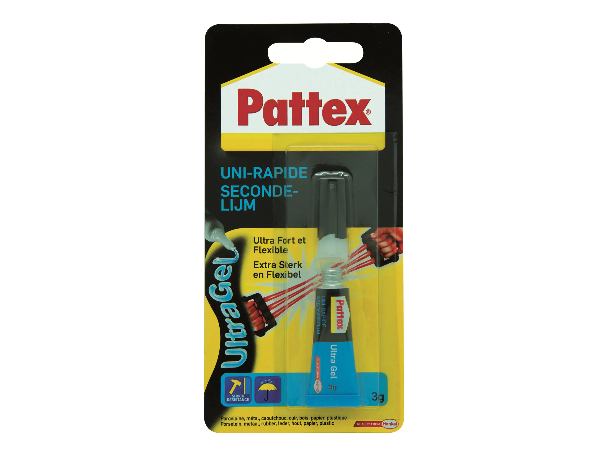 Henkel Pattex Ultra Gel - Kleber (Sek.-Klb.) - 3 g - durchsichtig - Cyanoacrylat (Packung mit 12) 9H PSG2C