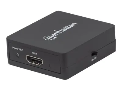 Manhattan HDMI Splitter 2-Port , 1080p, Black, Displays output from x1 HDMI source to x2 HD displays (same output to both displays) 207652