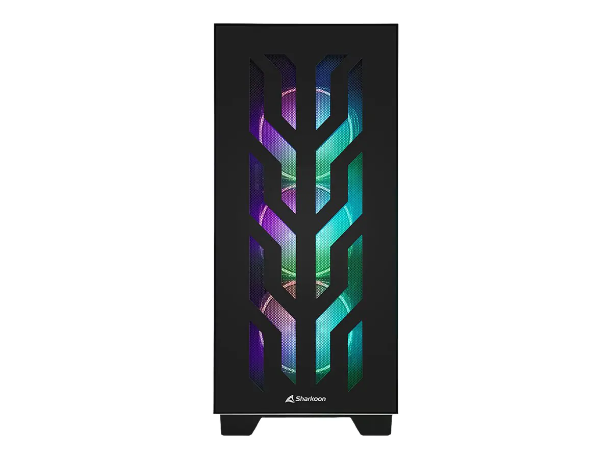 Sharkoon Elite Shark CA300T - - E-ATX / SSI EEB - Seitenteil mit Fenster (gehärtetes Glas) - keine Spannungsversorgung - Schwarz - USB/Audio