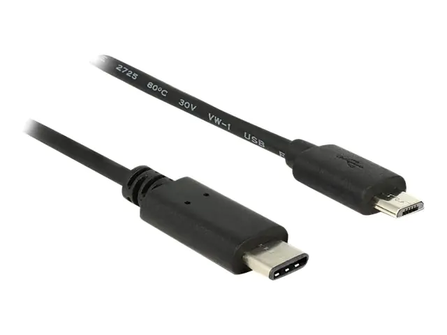 DeLOCK - USB-Kabel - USB-C (M) bis Micro-USB Typ B (M) - USB 2.0 - 3 A - 50 cm - Schwarz DeLOCK - USB-Kabel - USB-C (M) bis Micro-USB Typ B (M) - USB 2.0 - 3 A - 50 cm - Schwarz