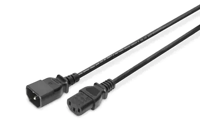 ASSMANN - Spannungsversorgungs-Verlängerungskabel - IEC 60320 C14 zu power IEC 60320 C13 - Wechselstrom 250 V - 1.2 m - geformt - Schwarz