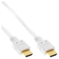 InLine High Speed - HDMI-Kabel mit Ethernet - HDMI männlich zu HDMI männlich - 1.5 m - Dreifachisolierung - weiß - 4K Unterstützung InLine High Speed - HDMI-Kabel mit Ethernet - HDMI männlich zu HDMI männlich - 1.5 m - Dreifachisolierung - weiß - 4K Unterstützung