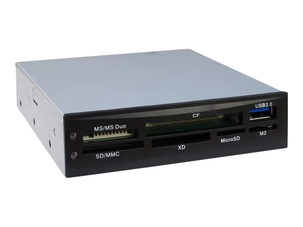 Inter-Tech CI-01 - Kartenleser - 8,9 cm (3,5 Zoll) (CF I, CF II, MS, MS PRO, MMC, SD, MS Duo, MS PRO Duo, microSD, SDHC, MS Micro) - USB 3.0