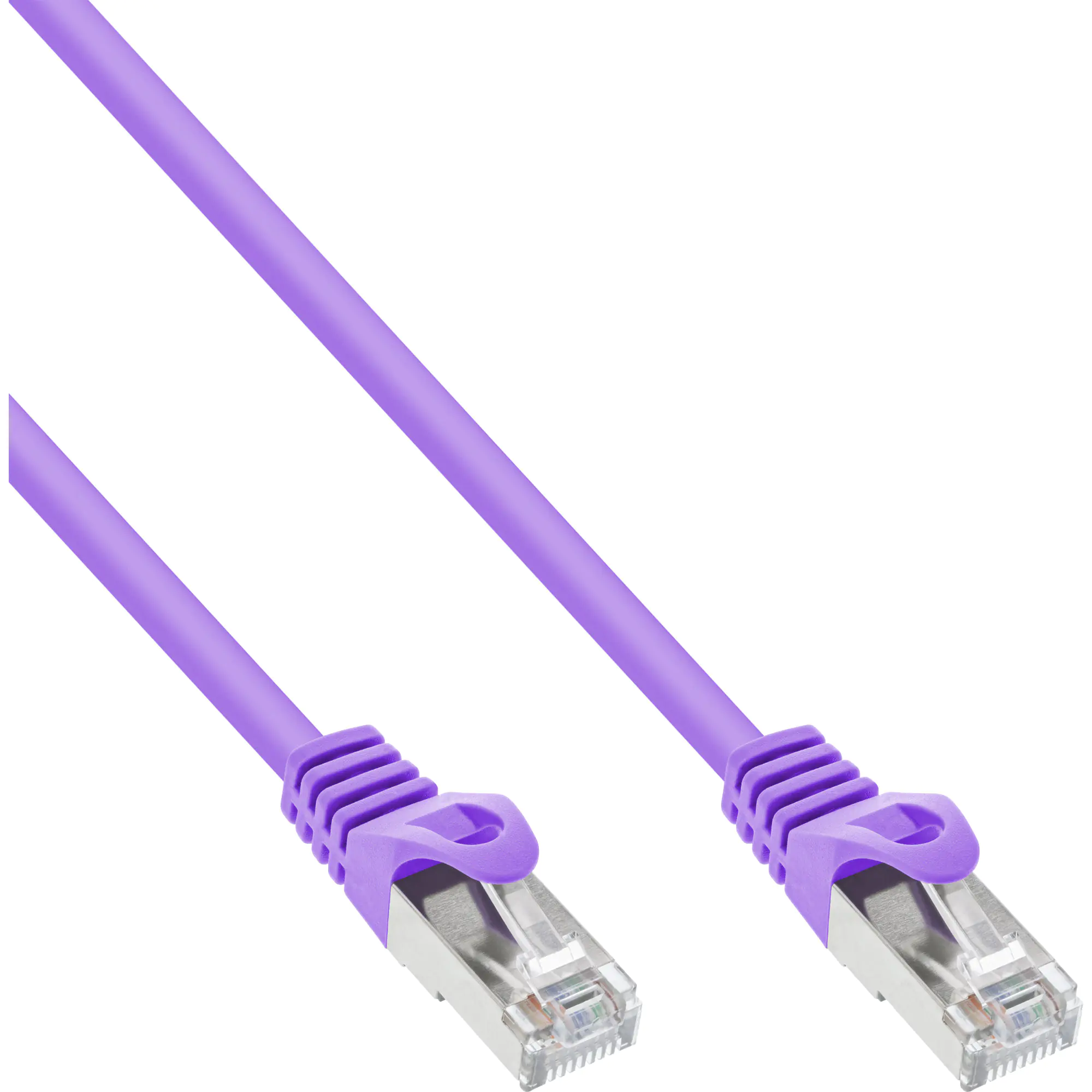 InLine - Patch-Kabel - RJ-45 (M) zu RJ-45 (M) - 30 cm - SFTP - CAT 5e - geformt - lila