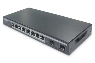 Digitus Professional DN-95344 - Switch - managed - 8 x 10/100/1000 (PoE+) + 2 x Gigabit SFP (Uplink) - Desktop - PoE+ (86 W)