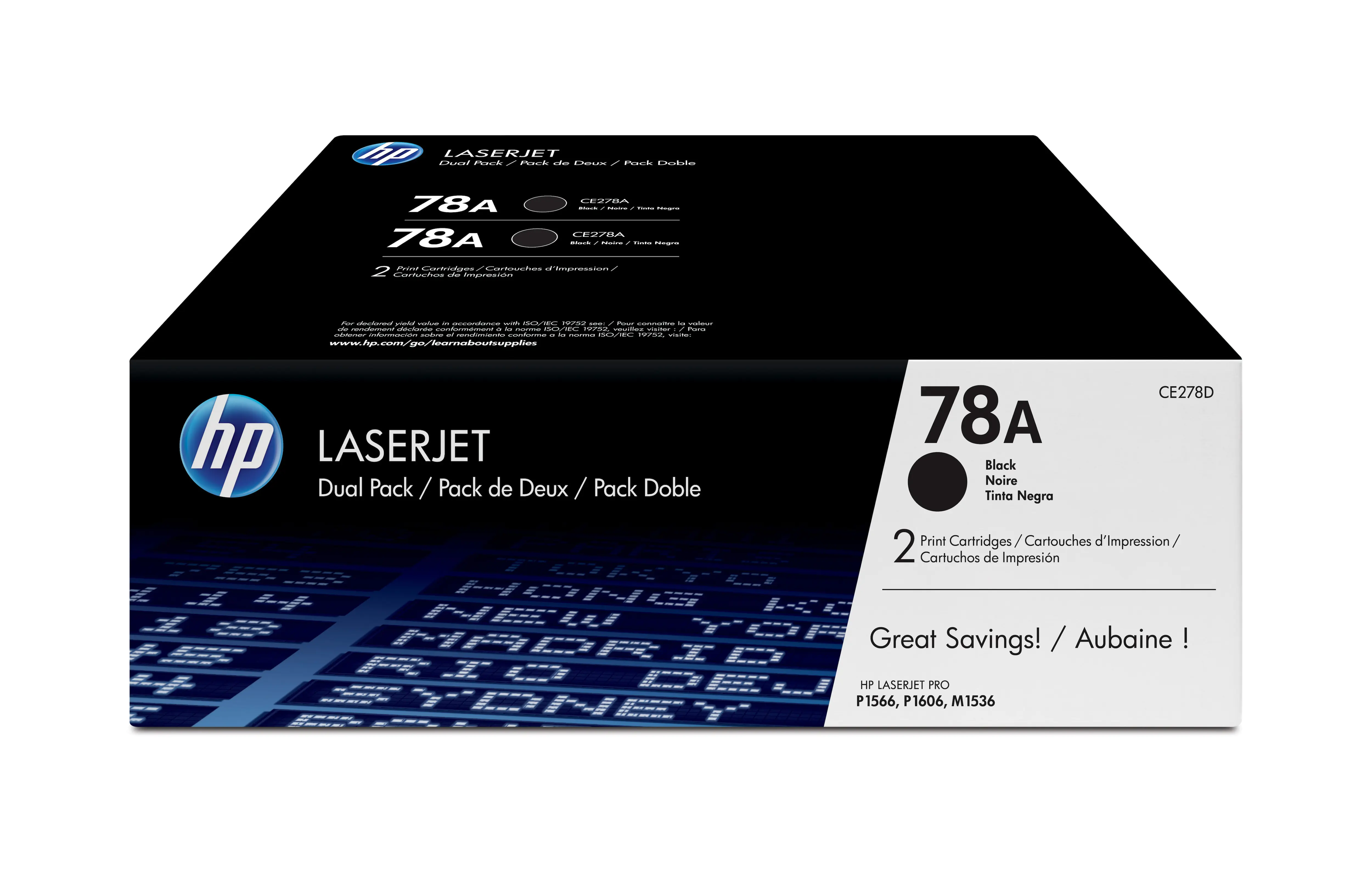 HP 78A - 2er-Pack - Schwarz - Original - LaserJet - Tonerpatrone (CE278AD) - für LaserJet Pro M1536dnf, P1566, P1606DN, P1607dn, P1608dn, P1609dn HP 78A - 2er-Pack - Schwarz - Original - LaserJet - Tonerpatrone (CE278AD) - für LaserJet Pro M1536dnf, P1566, P1606DN, P1607dn, P1608dn, P1609dn