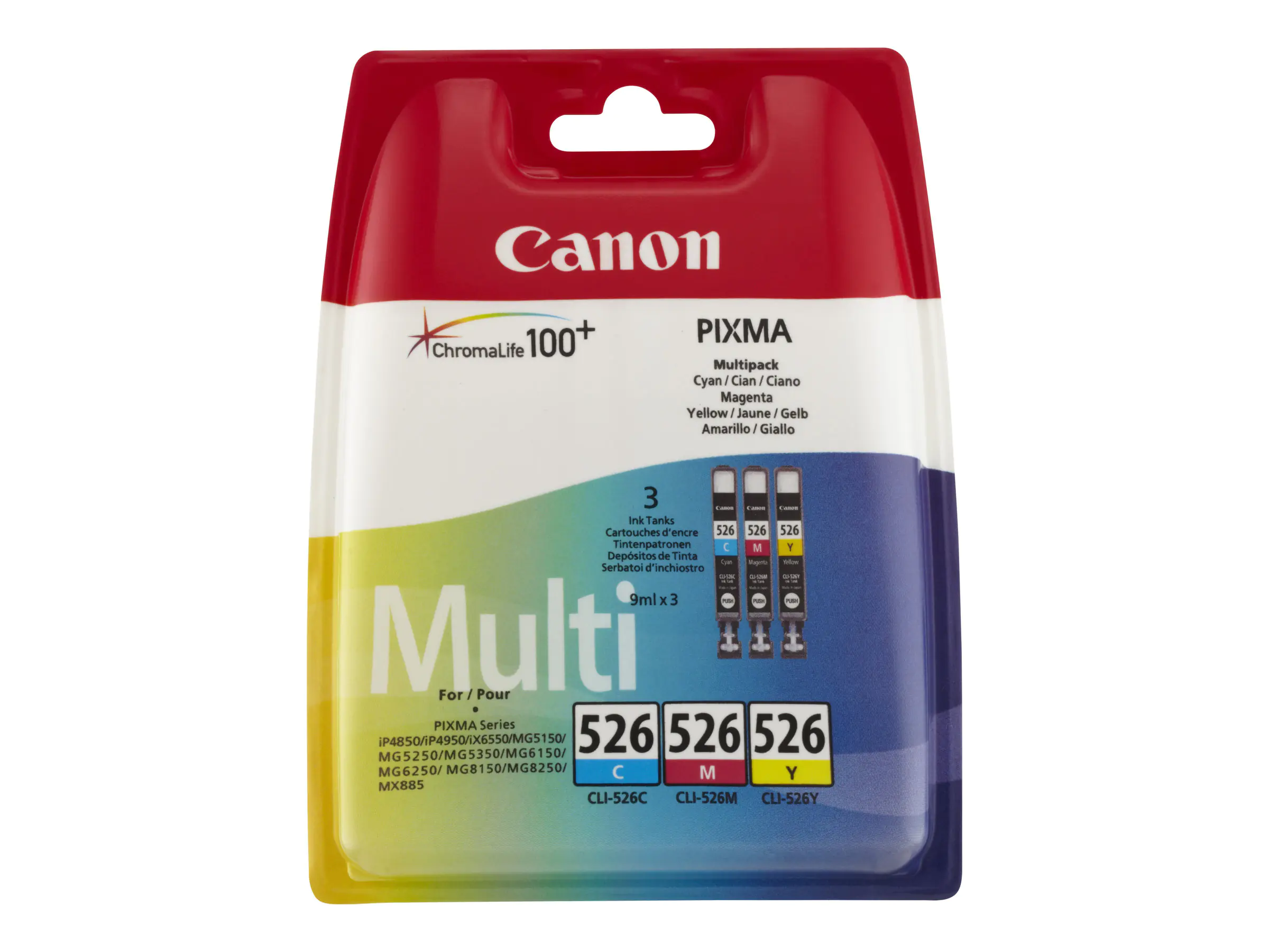 Canon CLI-526 Multipack - 3er-Pack - Gelb, Cyan 4541B009