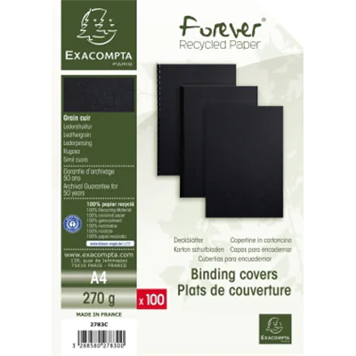 Exacompta Einbanddeckel Evercover 2783C A4 schwarz 100St. Exacompta Einbanddeckel Evercover 2783C A4 schwarz 100St.