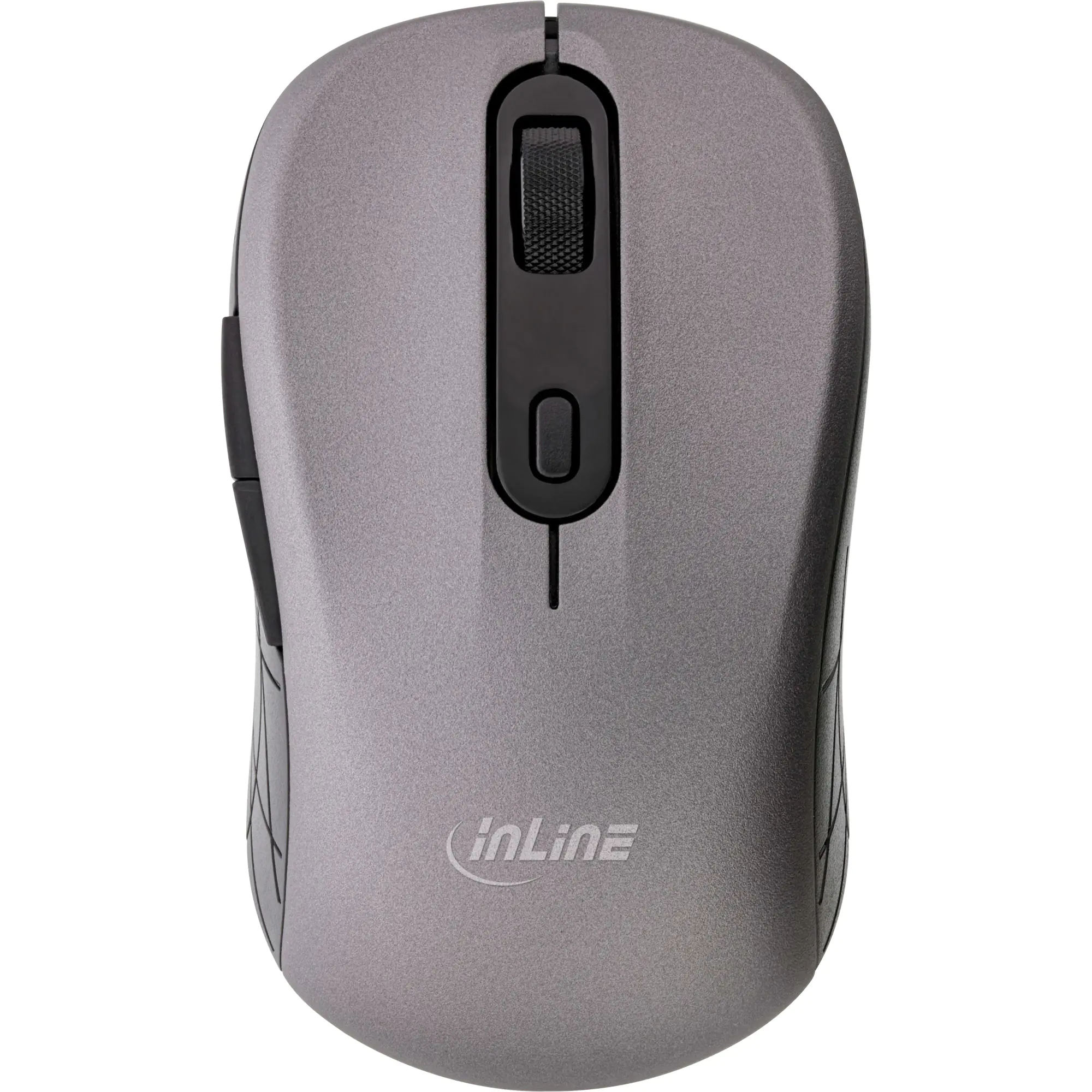 InLine Maus 3-in-1 - Bluetooth + 2x 2.4GHz Funk - 5 Tasten - optisch - grau/schwarz 55363