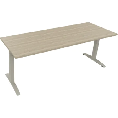 Schreibtisch Kufe Einzels. Quadrat B2000xT700xH650-850 si/Eiche Natur Schreibtisch Kufe Einzels. Quadrat B2000xT700xH650-850 si/Eiche Natur