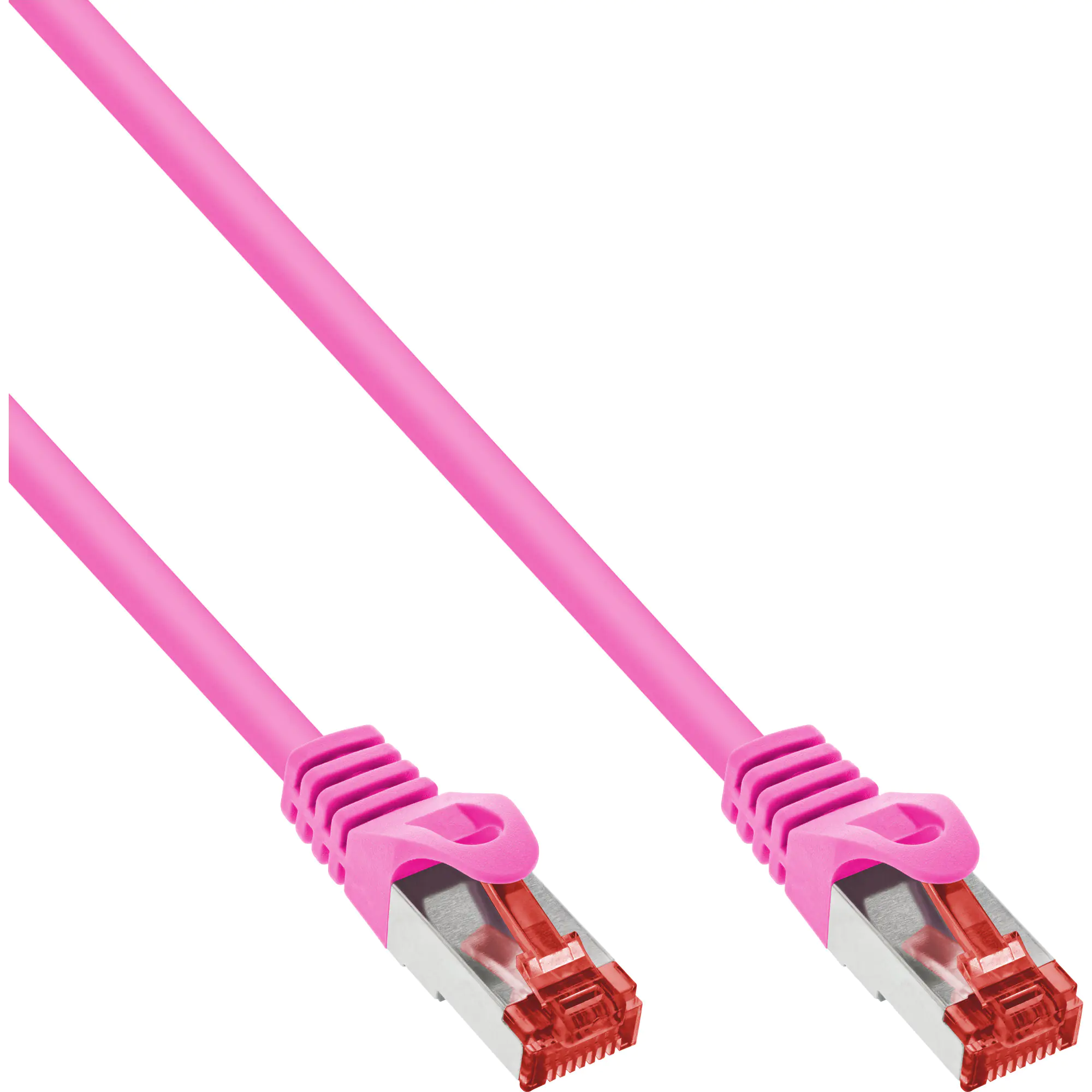 InLine Patchkabel - S/FTP (PiMf) - Cat.6 - 250MHz - PVC - Kupfer - pink - 1m 76411M