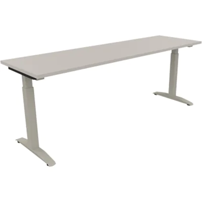 Schreibtisch Kufe Einzels. Quadrat B2000xT600xH650-850 si/Akazie hell Schreibtisch Kufe Einzels. Quadrat B2000xT600xH650-850 si/Akazie hell