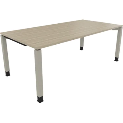 Schreibtisch Vierfuß Quadratrohr B2000xT1000xH680-820 si/Eiche Natur