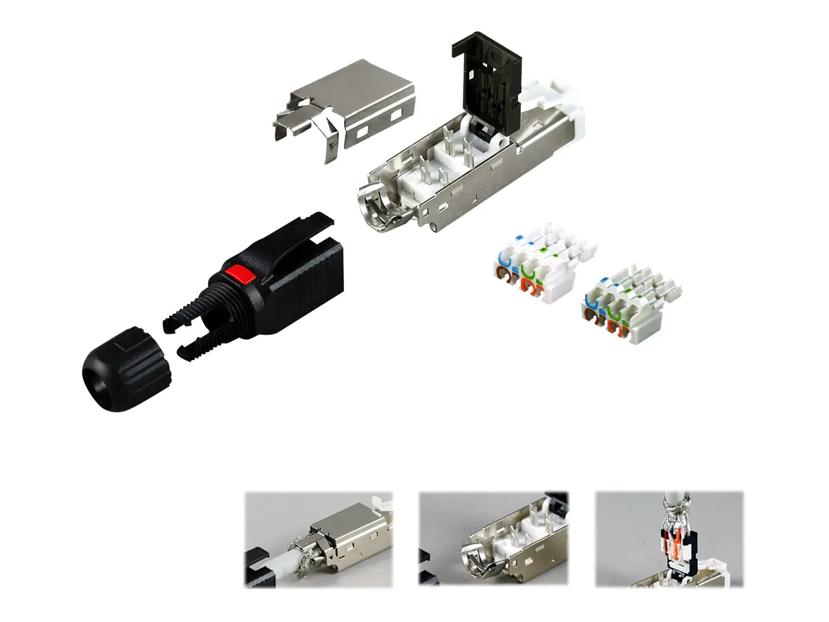 Lindy Premium - Netzwerkanschluss - RJ-45 (M) - STP - CAT 6a - geschirmt, ohne Haken