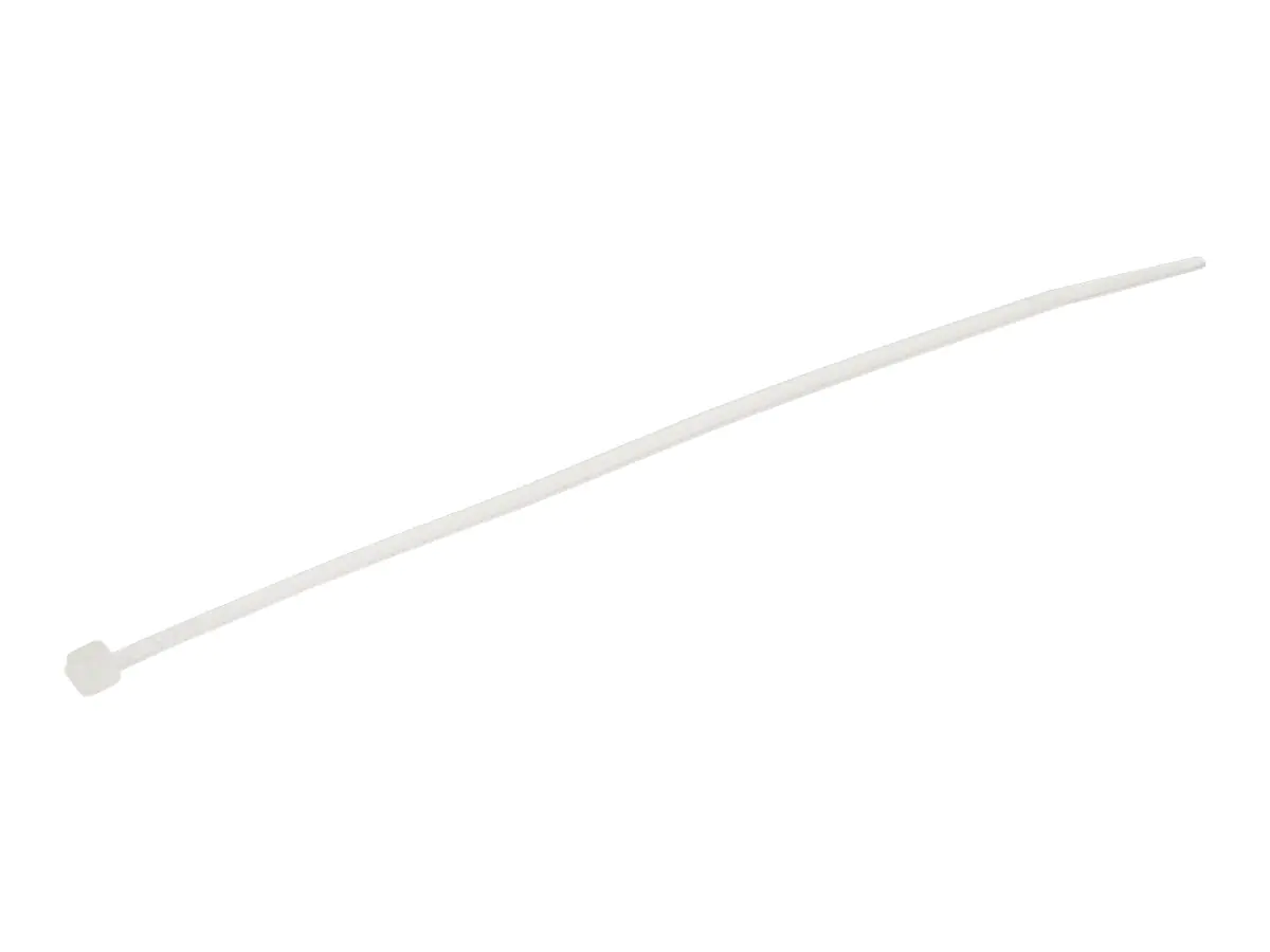 StarTech 15cm(6") Cable Ties, 3mm(1/8") wide, 39mm(1-3/8") Bundle Diameter, 18kg(40lb) Tensile Strength, Nylon Self Locking Zip Ties w/ Curved Tip, 94V-2/UL Listed, 1000 Pack, White - Nylon 66 Plastic - TAA (CBMZT6NK) - Kabelbinder - 15.24 cm - weiß - TAA