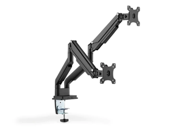 DIGITUS DA-90395 - Aufstellung - einstellbarer Doppelarm - für 2 LCD-Displays - Kunststoff, Aluminium, Stahl - mattschwarz - Bildschirmgröße: 38.1-81.3 cm (15"-32") - Schreibtisch-Ständer