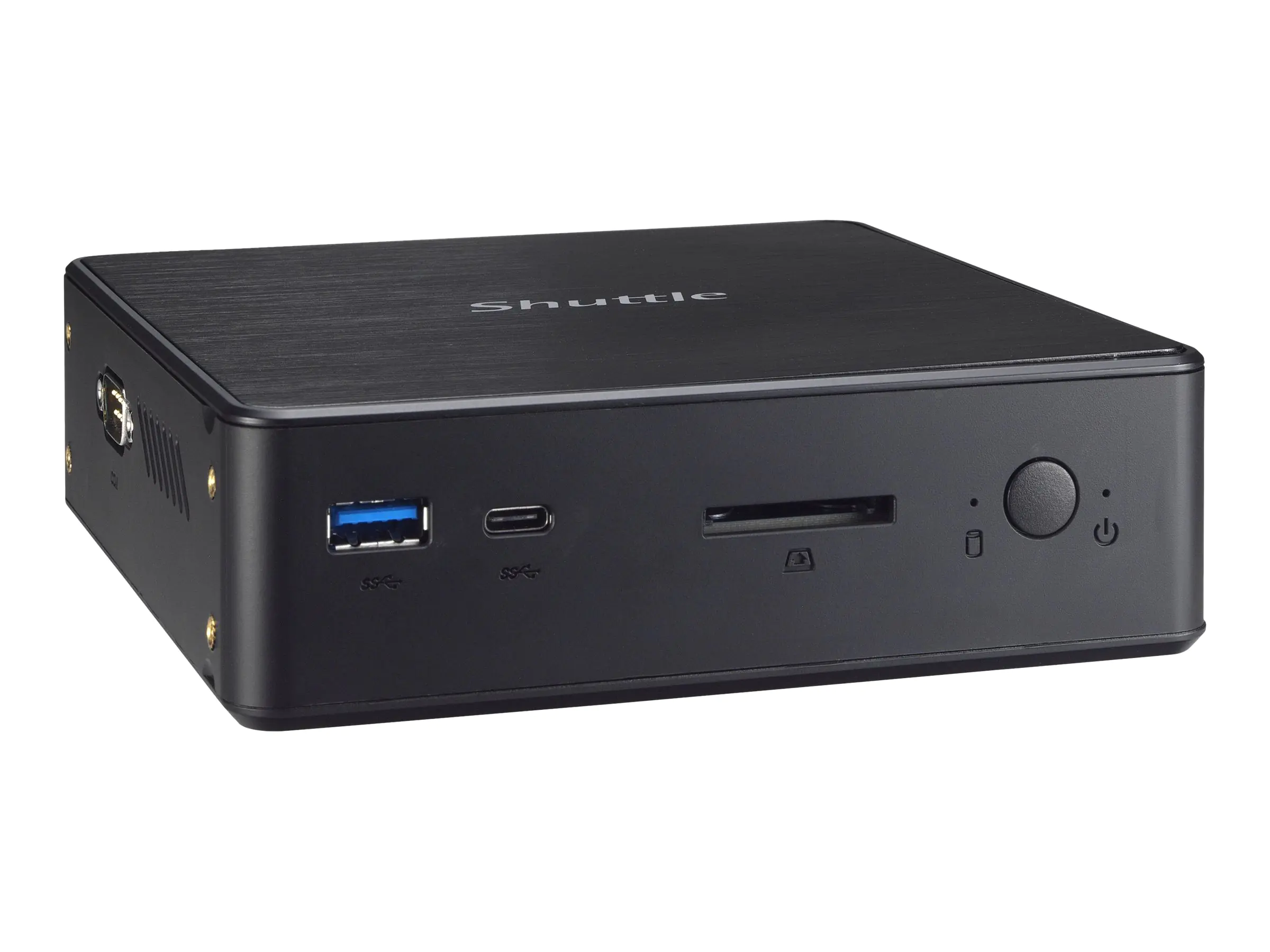 Shuttle XPC nano NC10U - Barebone - Mini-PC - 1 x Celeron 4205U / 1.8 GHz ULV - RAM 0 GB - UHD Graphics 610 - 1GbE - WLAN: 802.11b/g/n - Schwarz