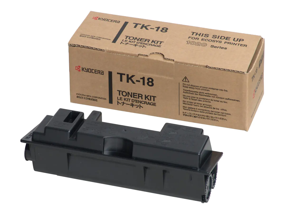 Kyocera TK 18 - Schwarz - Original - Tonersatz - für Kyocera FS-1018, FS-1118, FS-1118F MFP/KL3, FS-1118FDP MFP/KL3; FS-1020 Kyocera TK 18 - Schwarz - Original - Tonersatz - für Kyocera FS-1018, FS-1118, FS-1118F MFP/KL3, FS-1118FDP MFP/KL3; FS-1020