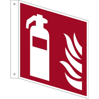 Hinweisschild Feuerlöscher Fahne ISO 7010/F001 200x200mm PVC Hinweisschild Feuerlöscher Fahne ISO 7010/F001 200x200mm PVC