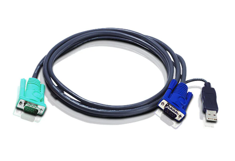 ATEN 2L-5202U - Tastatur- / Video- / Maus- (KVM-) Kabel - USB, HD-15 (VGA) (M) zu USB, HD-15 (VGA) (M) - 1.8 m - für KVM on the NET CS1708, CS1716; Master View max CS-1716; MasterView USB KVM Switch CS-1708