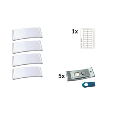 badgepoint® Namensschild polar® classic 65 x 30 mm (B x H) inkl. 1 Bogen (18 Namenskarten) Papier A4 weiß Magnet metall 5 St./Pack. badgepoint® Namensschild polar® classic 65 x 30 mm (B x H) inkl. 1 Bogen (18 Namenskarten) Papier A4 weiß Magnet metall 5 St./Pack.