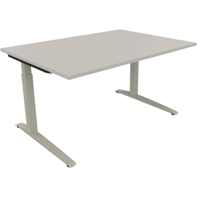 Schreibtisch Kufe Einzels. Quadrat B1400xT1000xH650-850 si/Lichtgrau Schreibtisch Kufe Einzels. Quadrat B1400xT1000xH650-850 si/Lichtgrau