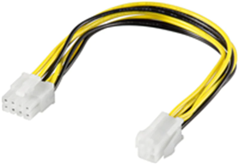 Good Connections Internes Stromkabel 8pol Stecker auf P4 4pol Buchse - 0,2m