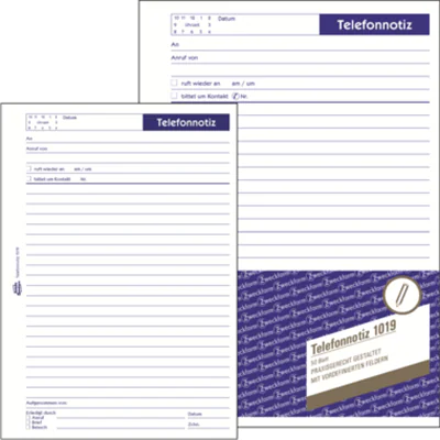 Avery Zweckform Gesprächsnotiz 1019 DIN A5 50Blatt weiß Avery Zweckform Gesprächsnotiz 1019 DIN A5 50Blatt weiß