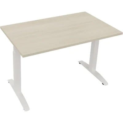 Schreibtisch Kufe Einzels. Quadrat B1200xT700xH650-850 ws/Akazie hell Schreibtisch Kufe Einzels. Quadrat B1200xT700xH650-850 ws/Akazie hell