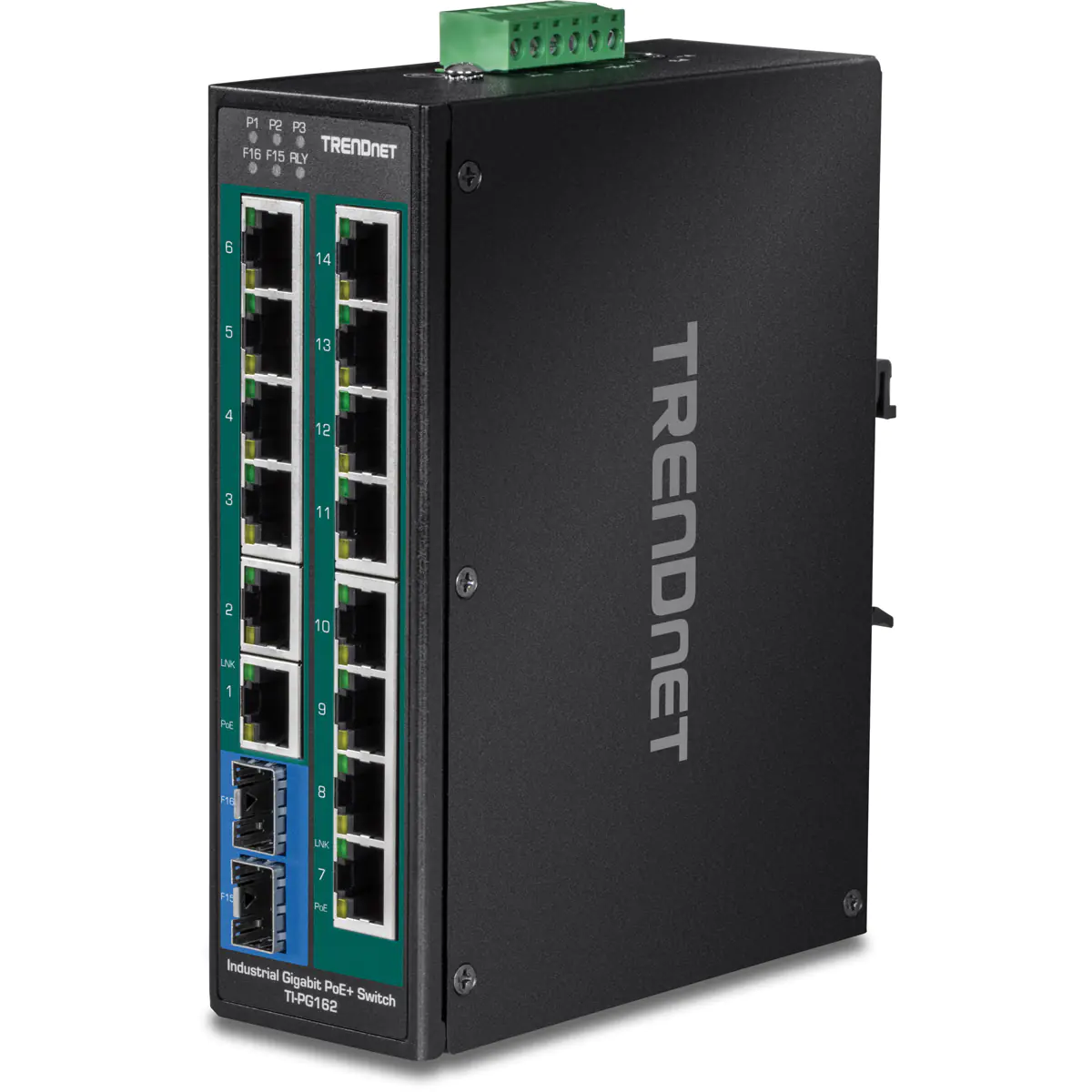 TRENDnet TI-PG162, Unmanaged, Gigabit Ethernet (10/100/1000), Vollduplex, Power over Ethernet (PoE), Wandmontage
