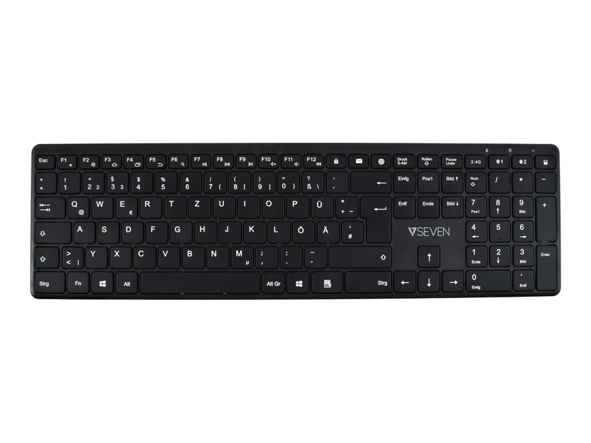 V7 KW550DEBT - Tastatur - Bluetooth, 2.4 GHz - QWERTZ - Deutsch - Tastenschalter: Scissor-Key
