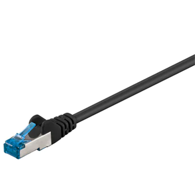 Goobay® Netzwerkkabel CAT 6a RJ45-Stecker/RJ45-Stecker vergoldet 5m 10.000 Mbit/s geschirmt schwarz