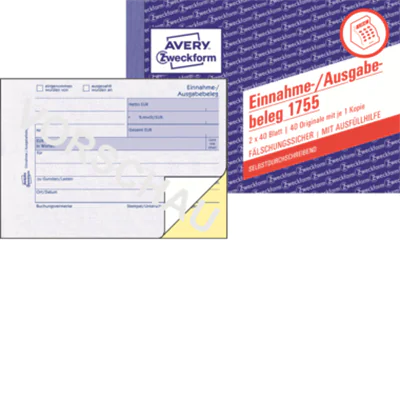 Avery Zweckform Ausgabebeleg 1755 DIN A6 SD 2x40Bl. Avery Zweckform Ausgabebeleg 1755 DIN A6 SD 2x40Bl.
