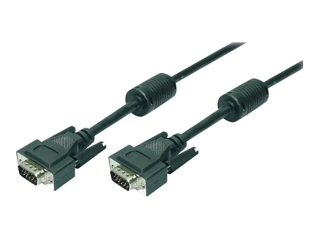 LogiLink - VGA-Kabel - HD-15 (VGA) (M) zu HD-15 (VGA) (M) - 5 m - Daumenschrauben - Schwarz
