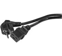 exertis Connect Netzanschlusskabel 16 A Schutzkontaktstecker gewinkelt an 16 A Kaltgerätebuchse C19