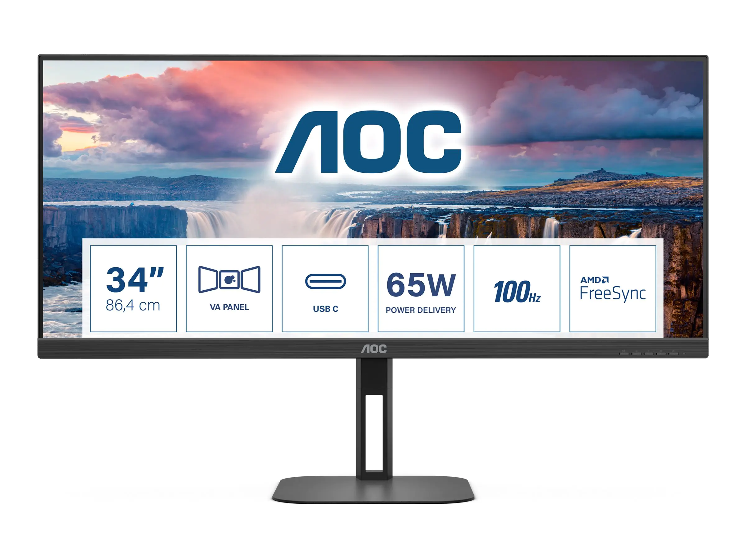 AOC Value-line U34V5C/BK - V5 series - LED-Monitor - 86.4 cm (34")