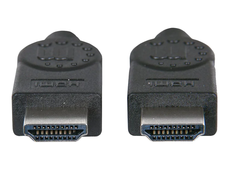 Manhattan HDMI Cable, 4K@30Hz (High Speed), 5m, Male to Male, Black, Equivalent to Startech HDMM5M, Ultra HD 4k x 2k, Fully Shielded, Gold Plated Contacts, Lifetime Warranty, Polybag - High Speed - HDMI-Kabel - HDMI männlich zu HDMI männlich - 5 m - Doppe