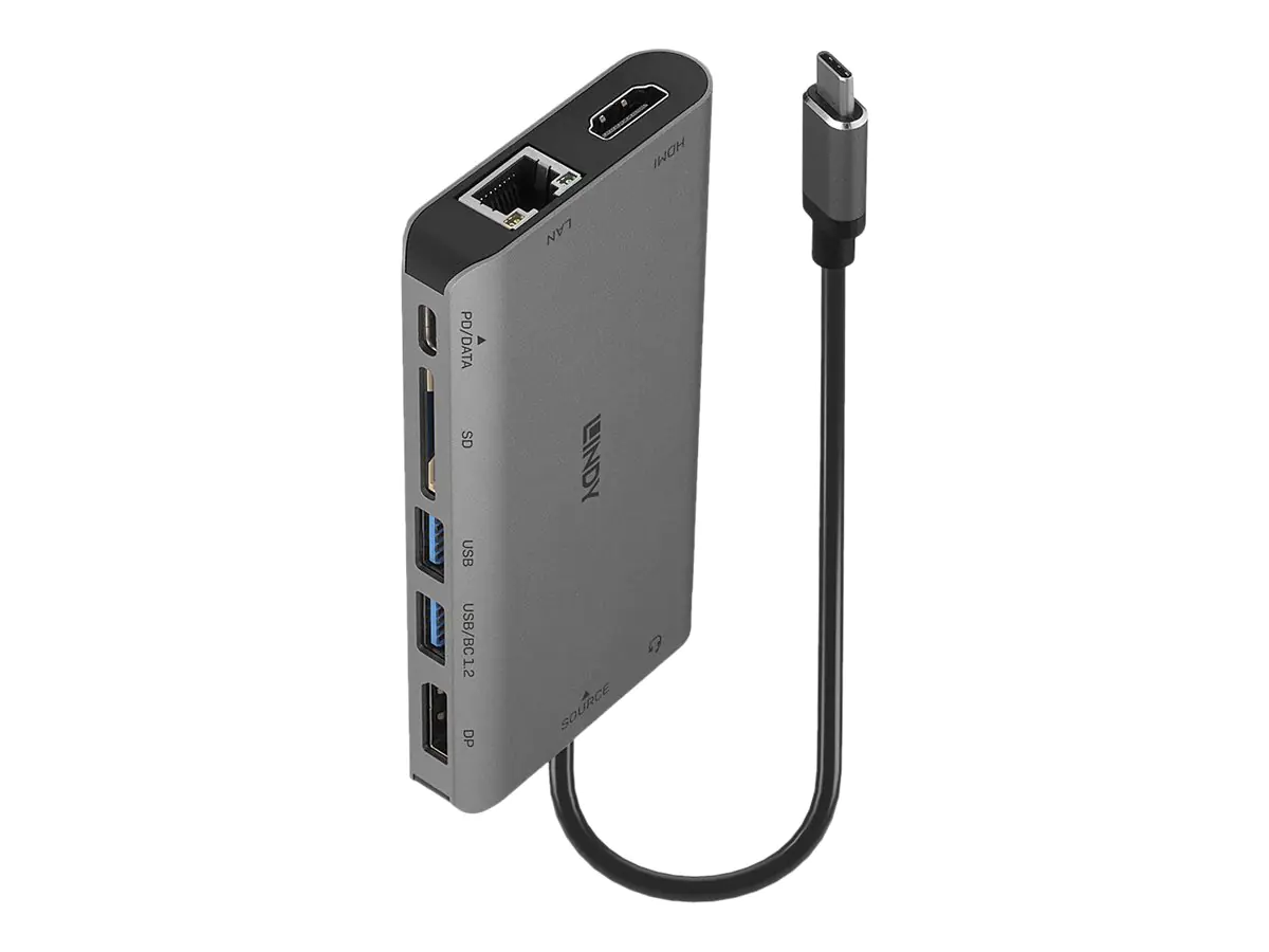 Lindy USB 3.2 Type C Laptop Mini Dock - Dockingstation - USB-C 3.2 - HDMI, DP - 1GbE