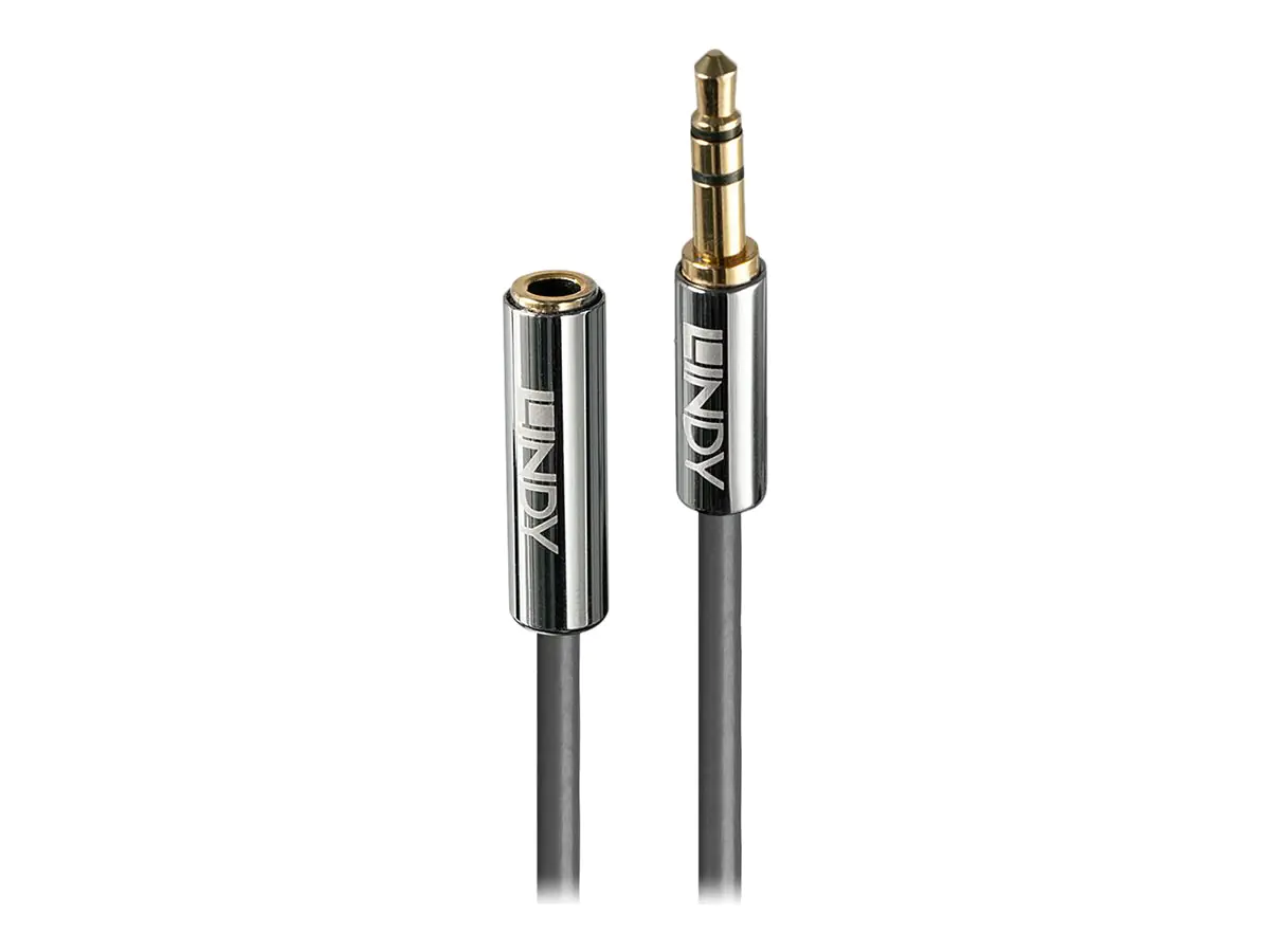 Lindy Cromo Line - Audioverlängerungskabel - mini-phone stereo 3.5 mm männlich zu mini-phone stereo 3.5 mm weiblich - 50 cm - Anthrazit - rund